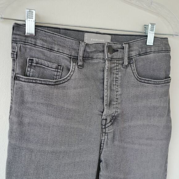 EVERLANE Gray High Rise Slim Straight Jeans  Ankle Sustainable Minimalist Denim - Picture 5 of 14